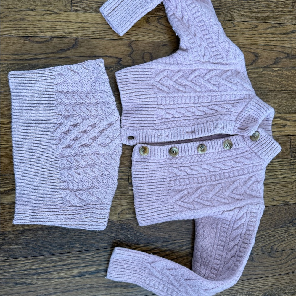 Emilia Wickstead Lilac Cable Knit Cardigan